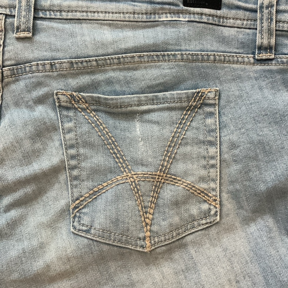 NWOT.  Light wash slouchy boyfriend cut distressed jeans with rolled cuffs. - Picture 2 of 15